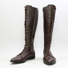 Високі чоботи зі шнурівкою зі шкіри Арт. 104-4