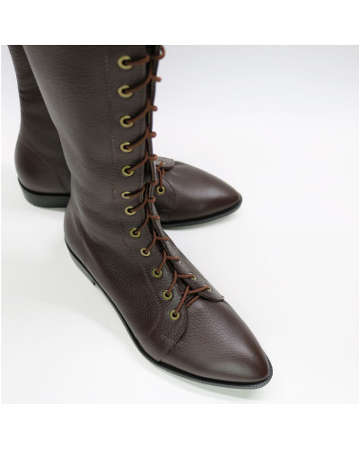 Високі чоботи зі шнурівкою зі шкіри Арт. 104-4