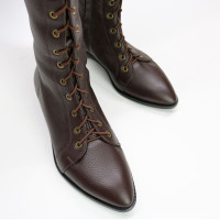 Високі чоботи зі шнурівкою зі шкіри Арт. 104-4