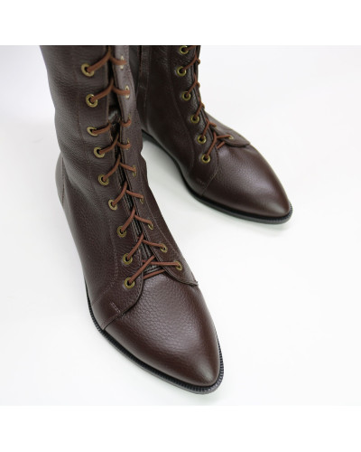 Високі чоботи зі шнурівкою зі шкіри Арт. 104-4