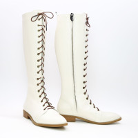 Бежеві високі чоботи зі шнурівкою Арт. 104-4