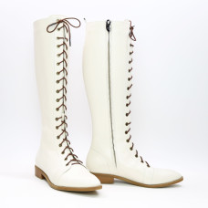 Бежеві високі чоботи зі шнурівкою Арт. 104-4