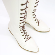 Бежеві високі чоботи зі шнурівкою Арт. 104-4