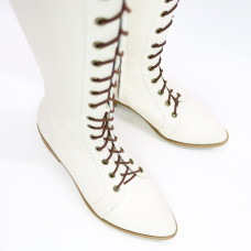 Бежеві високі чоботи зі шнурівкою Арт. 104-4