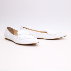 Білі шкіряні балетки з гострим носком — легкість і витонченість (Арт. 17‑11)