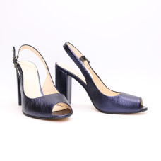 Босоножки из синей кожи флотар с напылением Арт. 95-5/44ОК