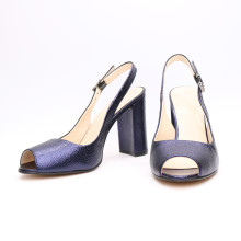 Босоножки из синей кожи флотар с напылением Арт. 95-5/44ОК