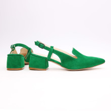 Босоніжки зеленого кольору з гострим носом Арт. 457-6/53Ок