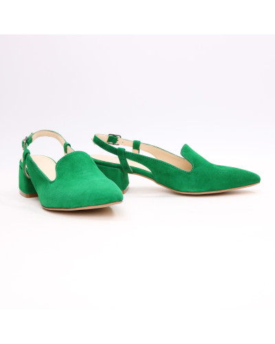 Босоніжки зеленого кольору з гострим носом Арт. 457-6/53Ок