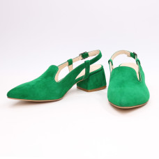 Босоніжки зеленого кольору з гострим носом Арт. 457-6/53Ок