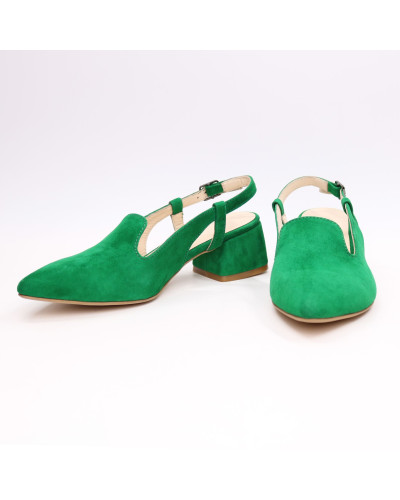 Босоніжки зеленого кольору з гострим носом Арт. 457-6/53Ок