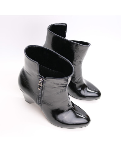 Ботильоны из черного наплака Арт. 52-5/54Ок