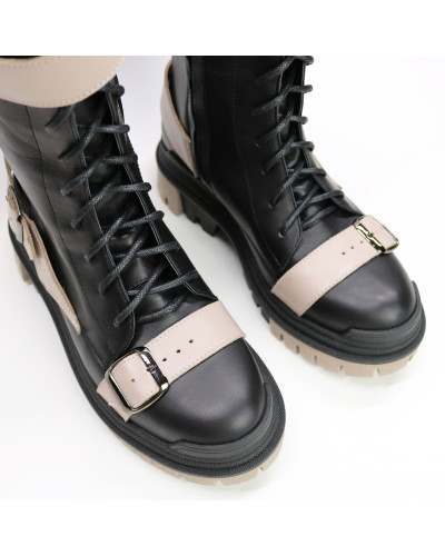 Черевики із чорної шкіри Арт. 12-30R/20