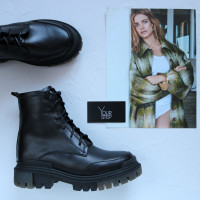 Черевики із чорної шкіри Арт. As-10/20 ДОП