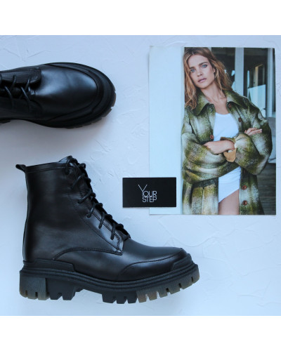 Черевики із чорної шкіри Арт. As-10/20