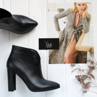 Ботинки из черной кожи на каблуке Арт. 35-15/32