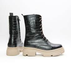 Чорні черевики під рептилію Арт. 12-30/260 (б/ф)