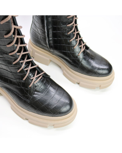 Чорні черевики під рептилію Арт. 12-30/260 (б/ф)