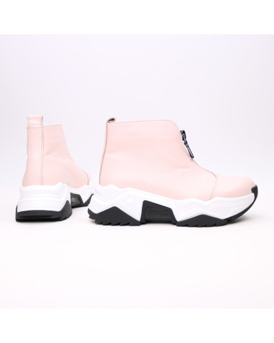 Ботинки из кожи цвета пудра с молнией спереди Арт. As-7/21098