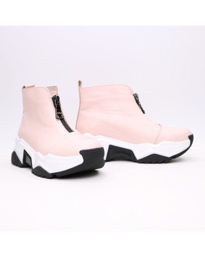 Ботинки из кожи цвета пудра с молнией спереди Арт. As-7/21098