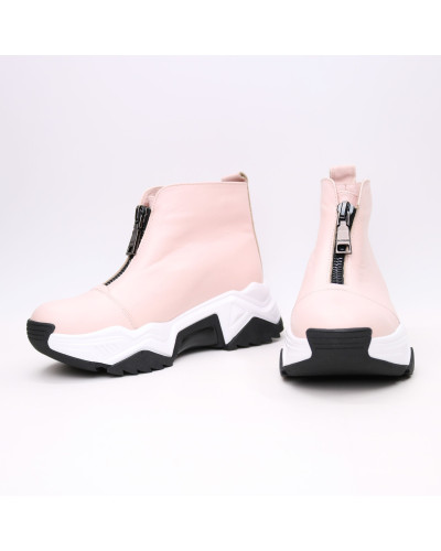 Ботинки из кожи цвета пудра с молнией спереди Арт. As-7/21098