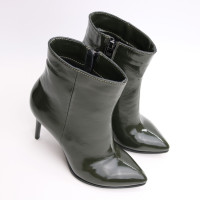 Ботинки из наплака цвета хаки на шпильке Арт. 35-10/35