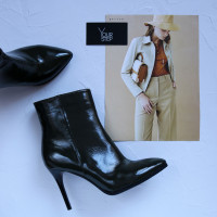 Ботинки из наплака цвета хаки на шпильке Арт. 35-10/35