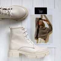 Черевики з бежевої шкіри Арт. As-10/21074