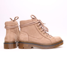 Ботинки со шнуровкой из нубука бежевого цвета Арт. 51-3/025