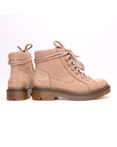 Ботинки со шнуровкой из нубука бежевого цвета Арт. 51-3/025