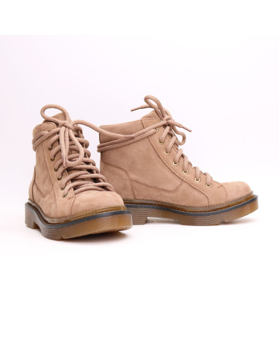 Ботинки со шнуровкой из нубука бежевого цвета Арт. 51-3/025