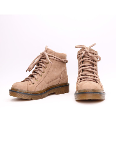 Ботинки со шнуровкой из нубука бежевого цвета Арт. 51-3/025
