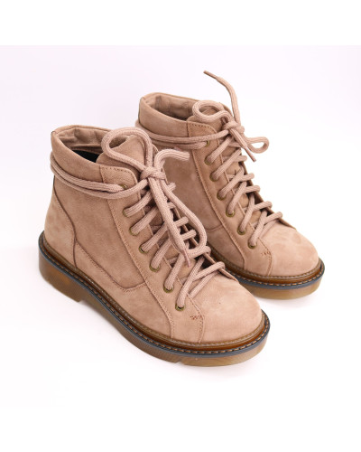 Ботинки со шнуровкой из нубука бежевого цвета Арт. 51-3/025