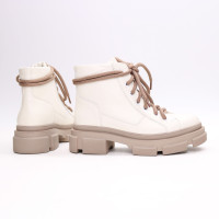 Ботинки со шнуровкой из светло-бежевой кожи Арт. 51-3/260