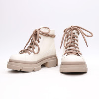 Ботинки со шнуровкой из светло-бежевой кожи Арт. 51-3/260