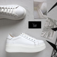 Кеди із білої шкіри Арт. 15-7/Ls17