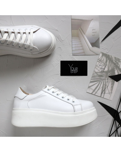 Кеди із білої шкіри Арт. 15-7/Ls17