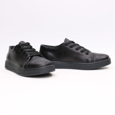 Кеди із чорної шкіри Арт. Em-1