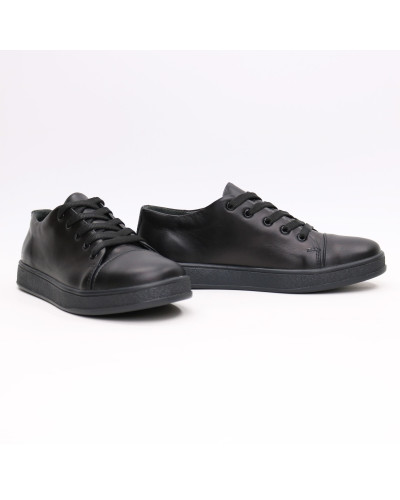 Кеди із чорної шкіри Арт. Em-1