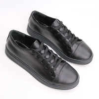 Кеди із чорної шкіри Арт. Em-1