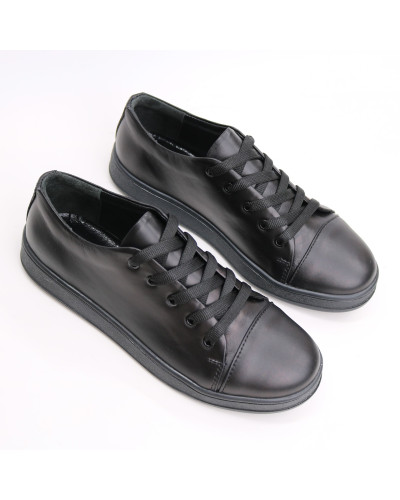 Кеди із чорної шкіри Арт. Em-1