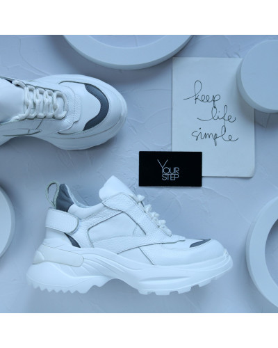 Кросівки із білої шкіри Арт. As-9/Sonya2