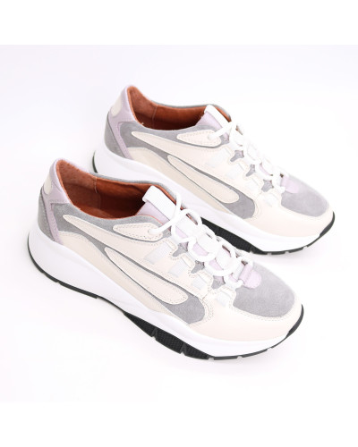 Кросівки з бежевої шкіри Арт. Kr-5/21974