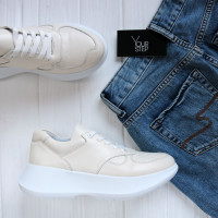 Кросівки з бежевої шкіри Арт. 15-2/199