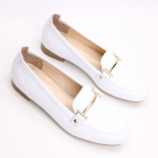 Лофери із білої шкіри Арт. 156-1Hill-2578