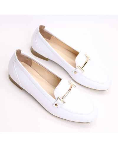 Лофери із білої шкіри Арт. 156-1Hill-2578