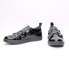 Лакові чорні мокасини Арт. Em-2