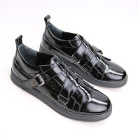 Лакові чорні мокасини Арт. Em-2