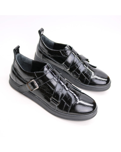 Лакові чорні мокасини Арт. Em-2