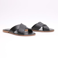 Шльопанці з чорної шкіри Арт. 10-19/112